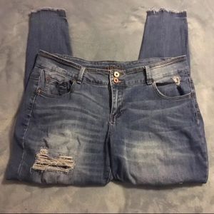 Medium Blue Distressed Jeggings